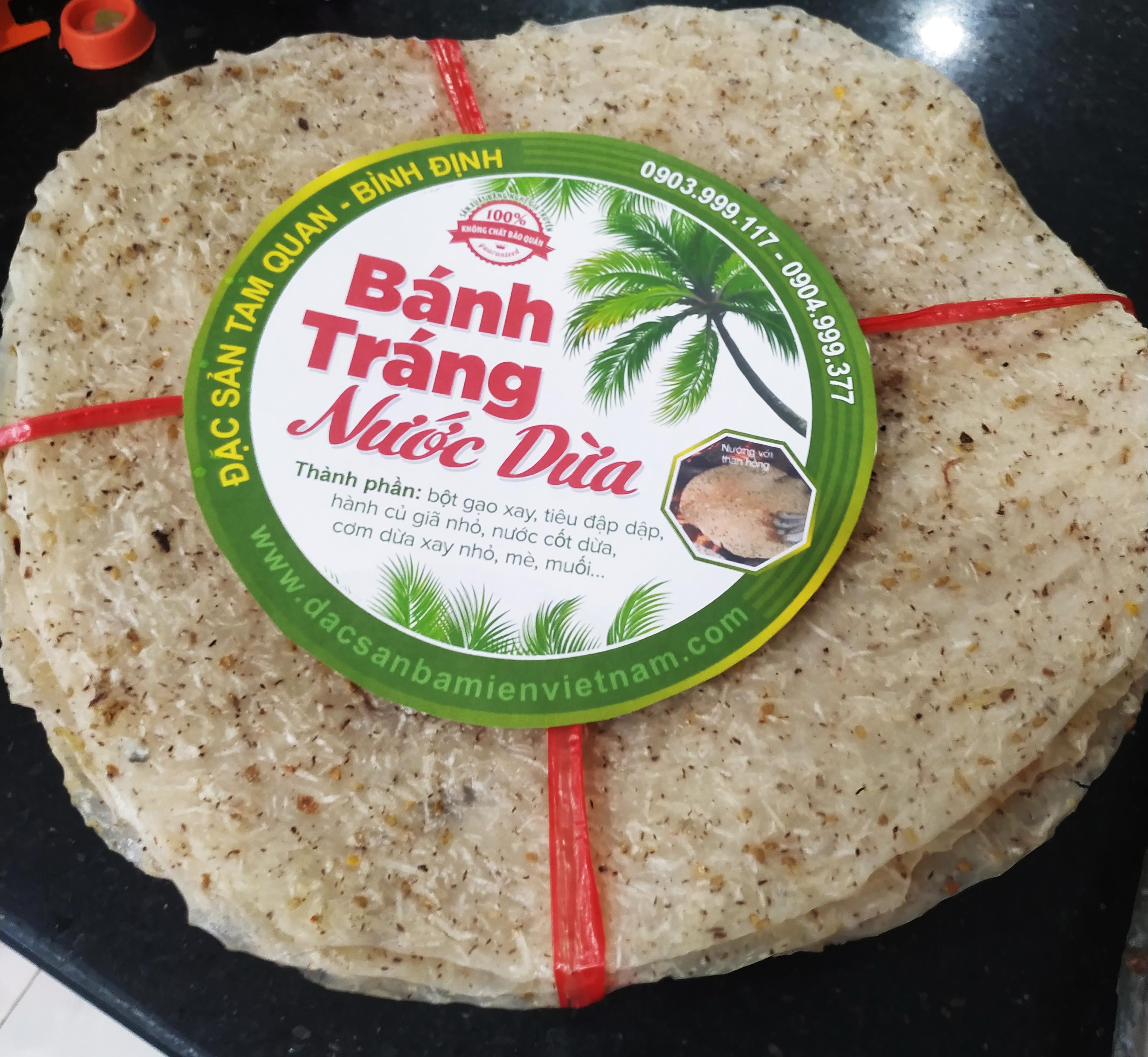Bánh tráng nước cốt dừa Bình Định 